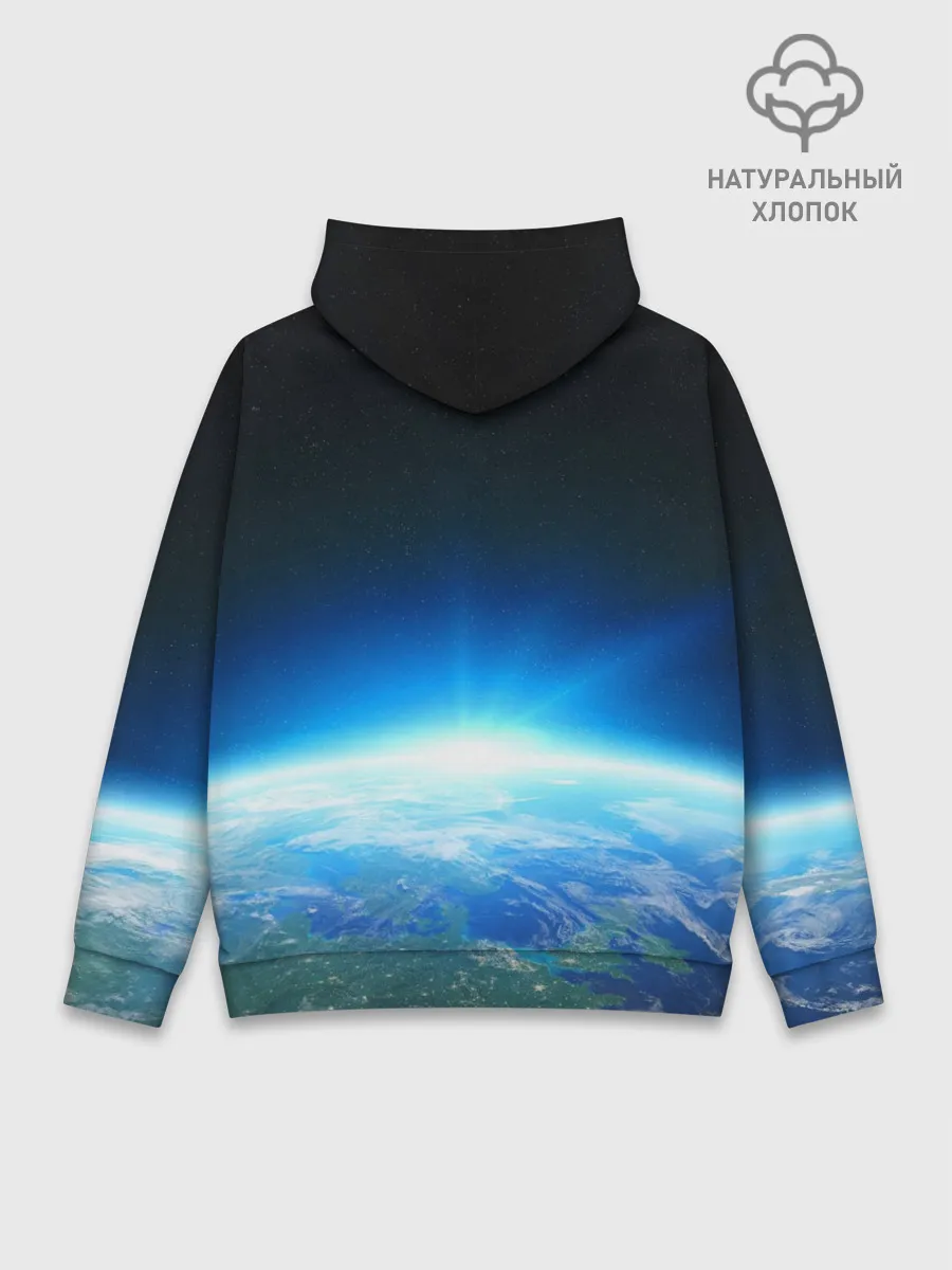 Худи мужской база хлопок / Земля в иллюминаторе | ТЕКС