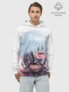 Худи мужской база хлопок / Канеки Кен акварель