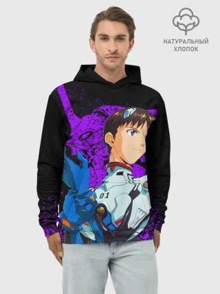 Худи мужской база хлопок / ЕВАНГЕЛИОН