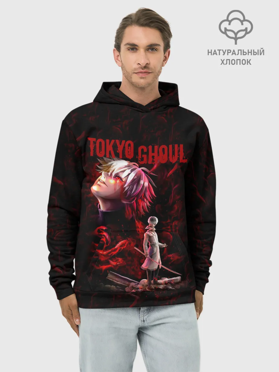 Худи мужской база хлопок / Kaneki Ken sword