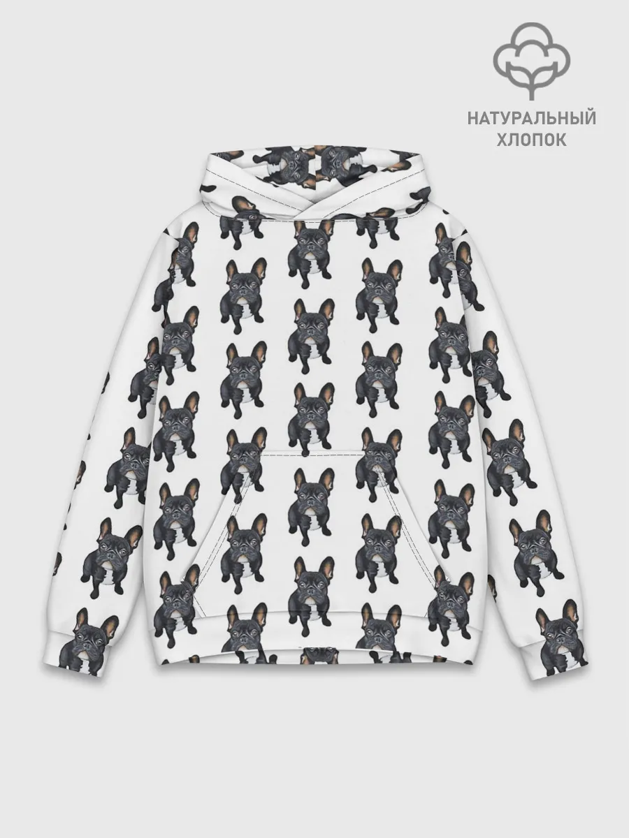 Худи мужской база хлопок / Бульдожки