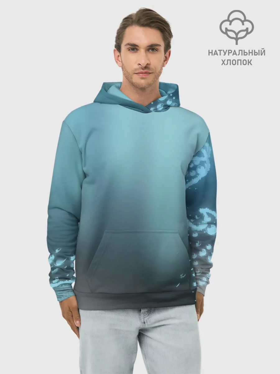 Худи мужской база хлопок / Водяные свечения