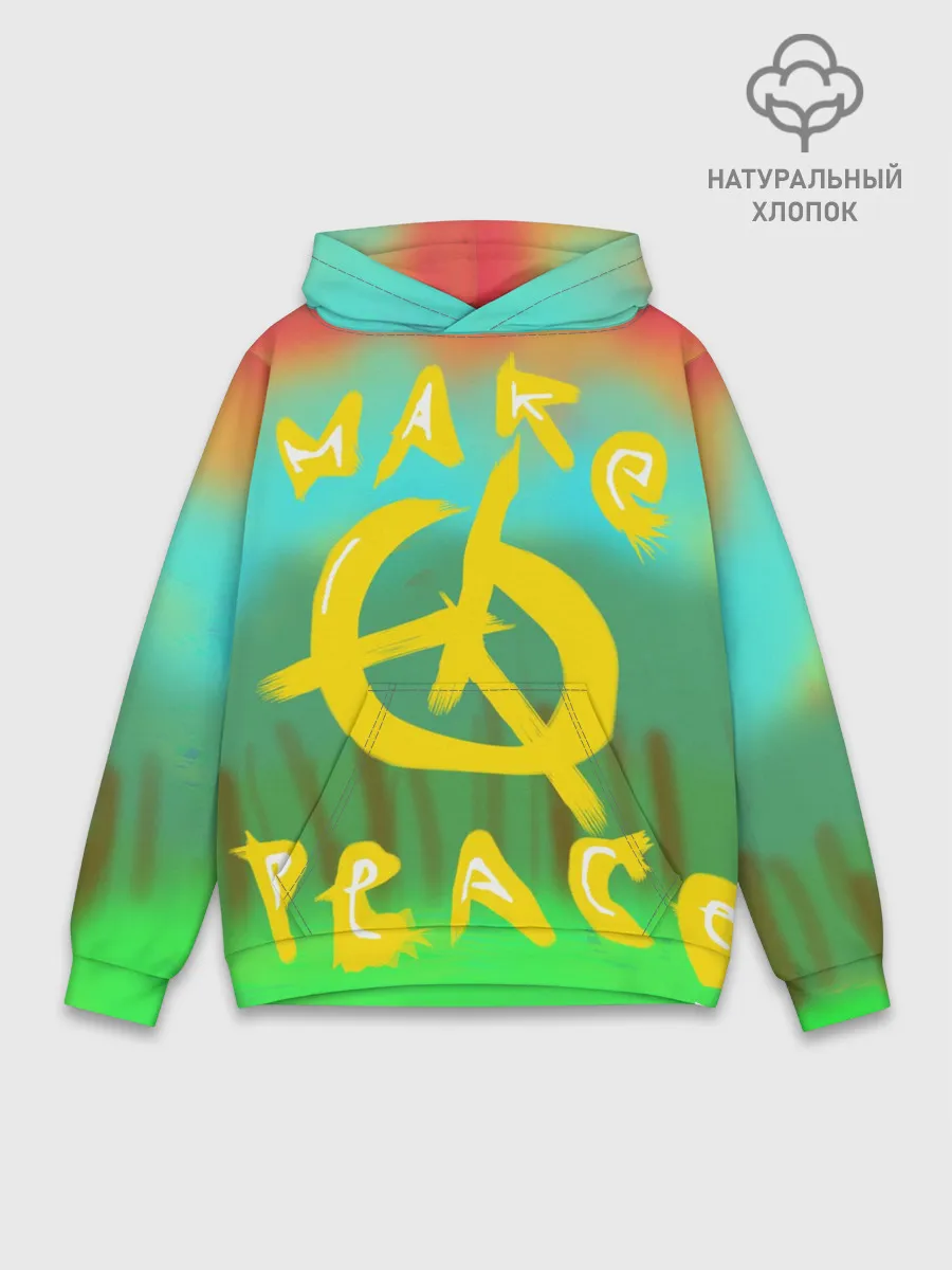 Худи мужской база хлопок / Make peace