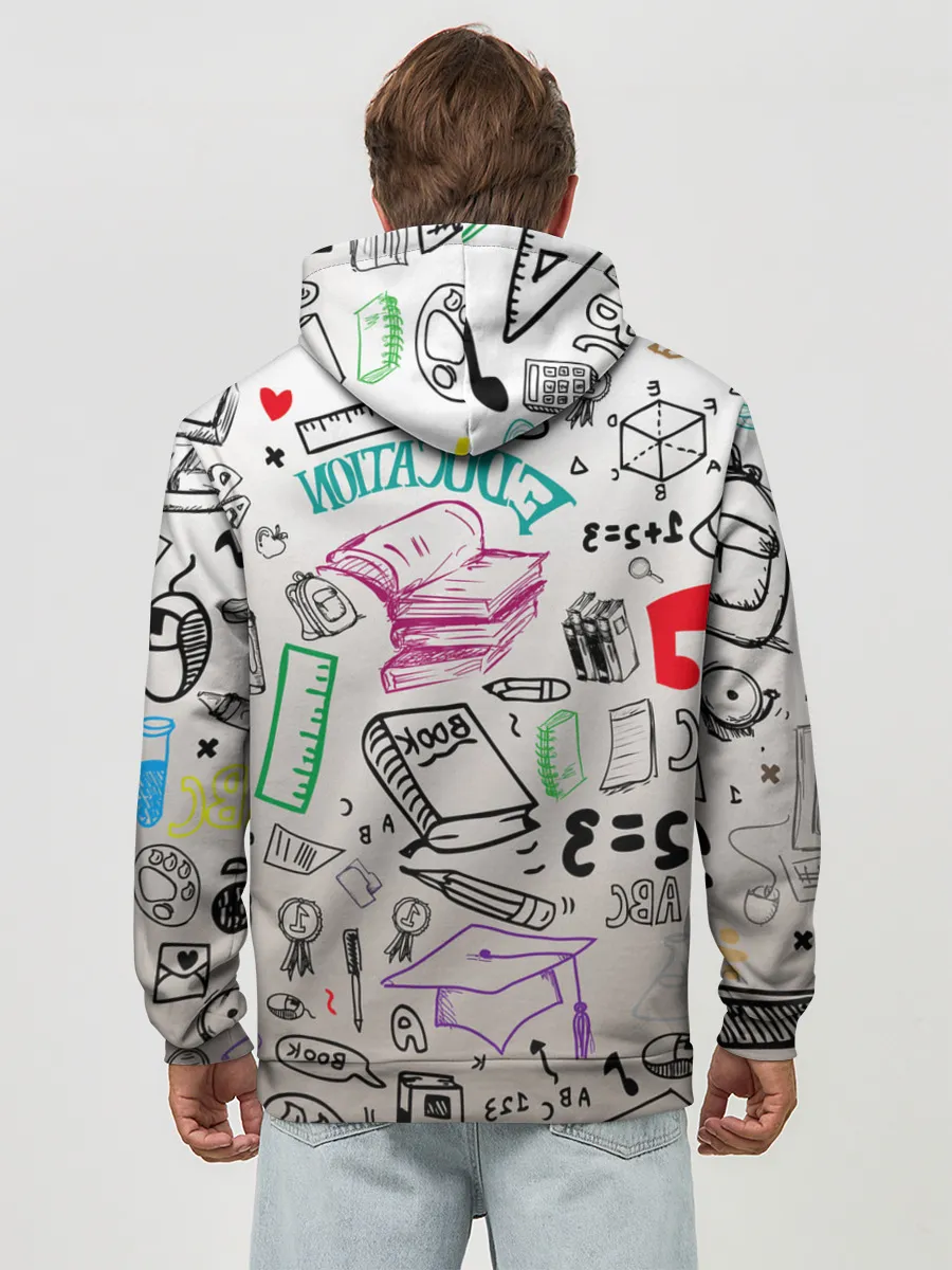 Худи мужской база хлопок / учеба узор