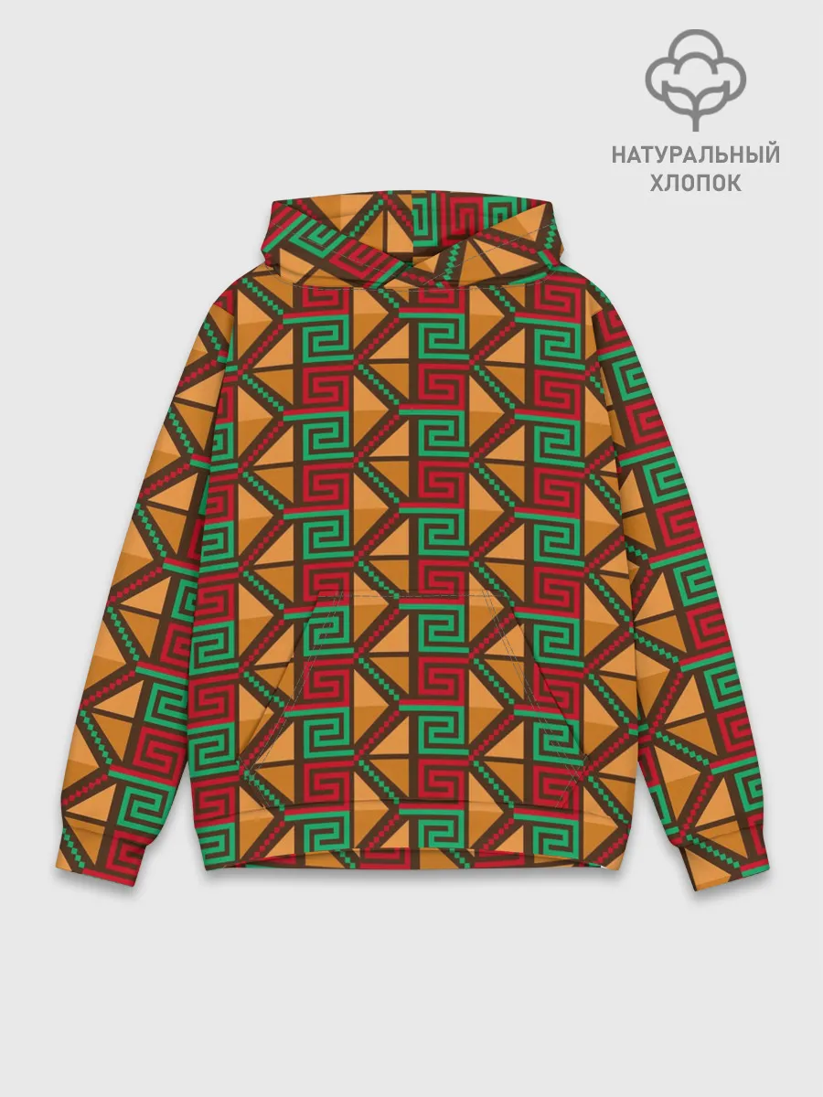 Худи мужской база хлопок / Узор коренных индейцев америки