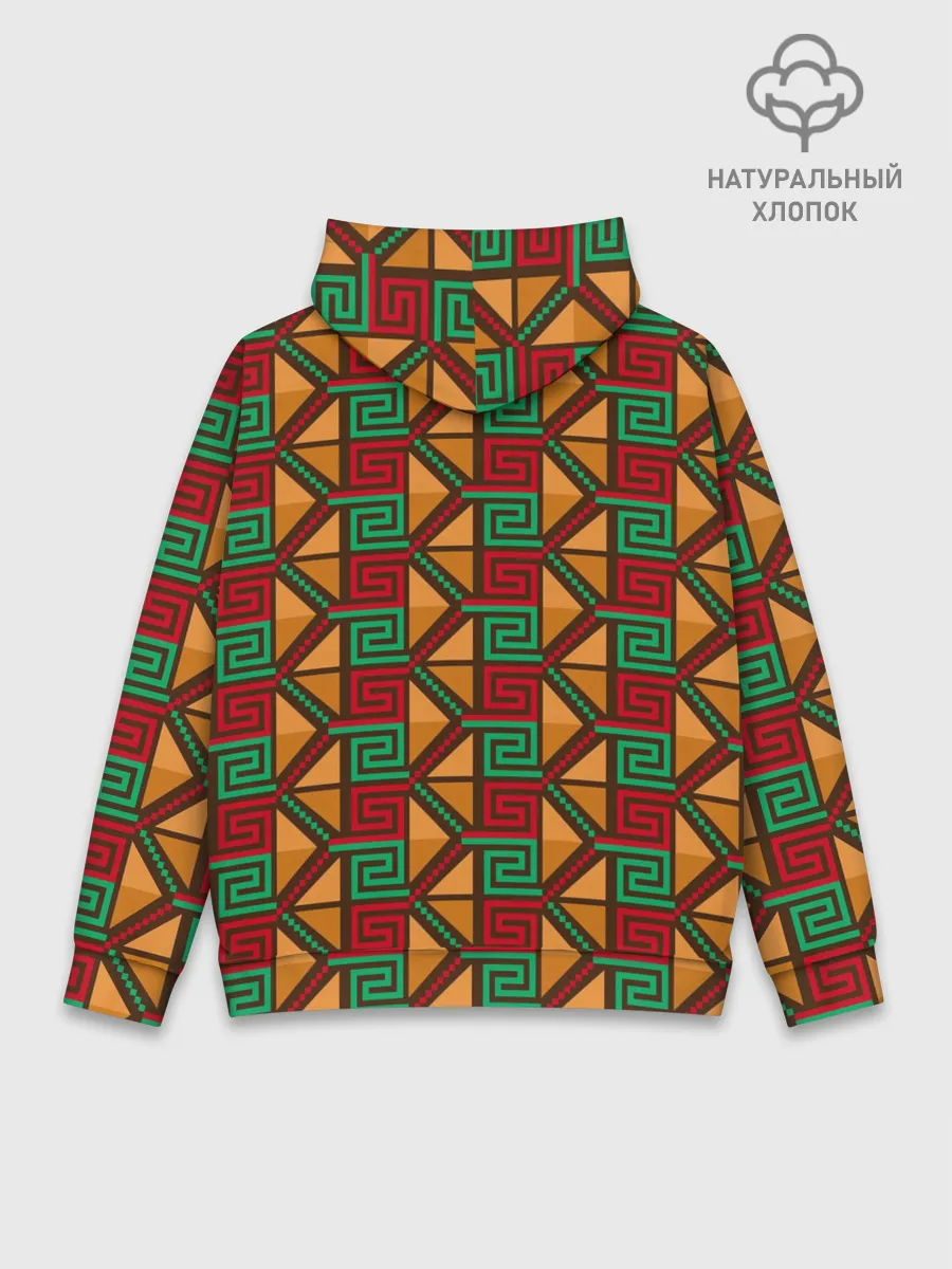 Худи мужской база хлопок / Узор коренных индейцев америки