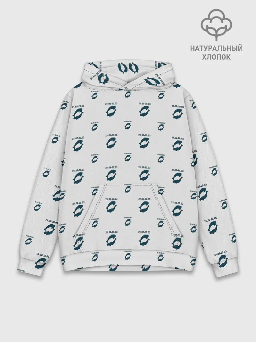 Худи мужской база хлопок / Рыбы
