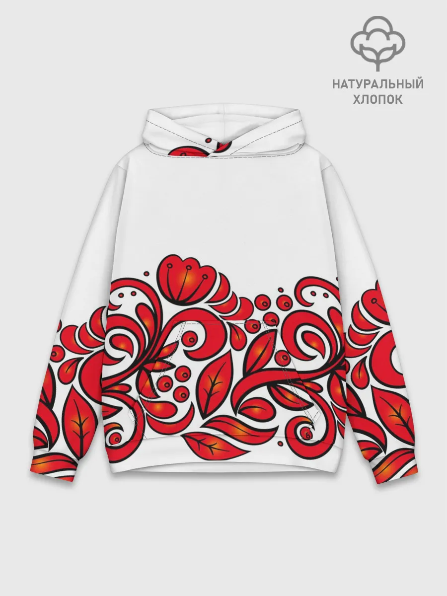 Худи мужской база хлопок / ХОХЛОМА