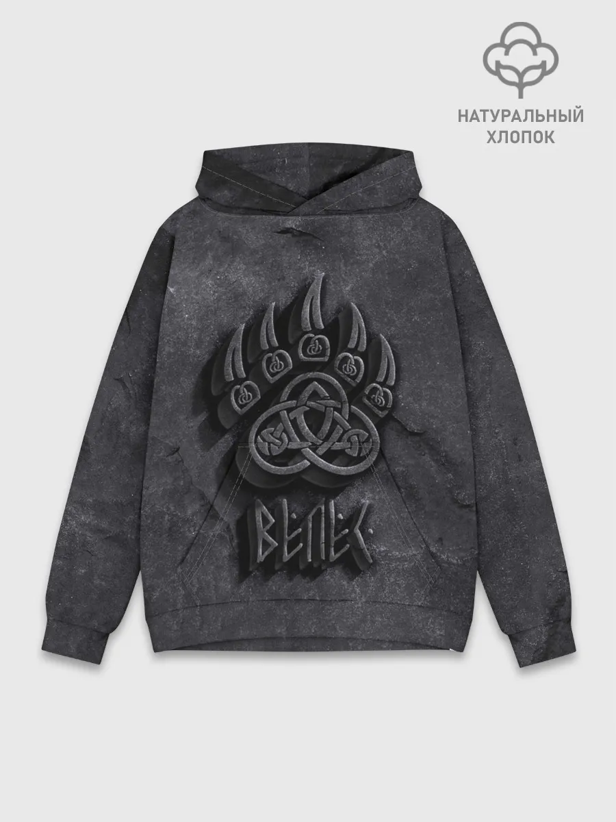 Худи мужской база хлопок / Печать Велеса