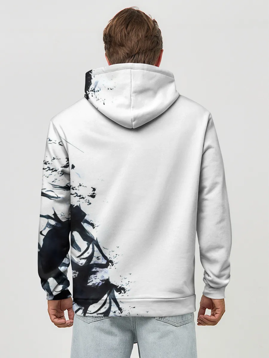 Худи мужской база хлопок / Kaneki Ken белая акварель