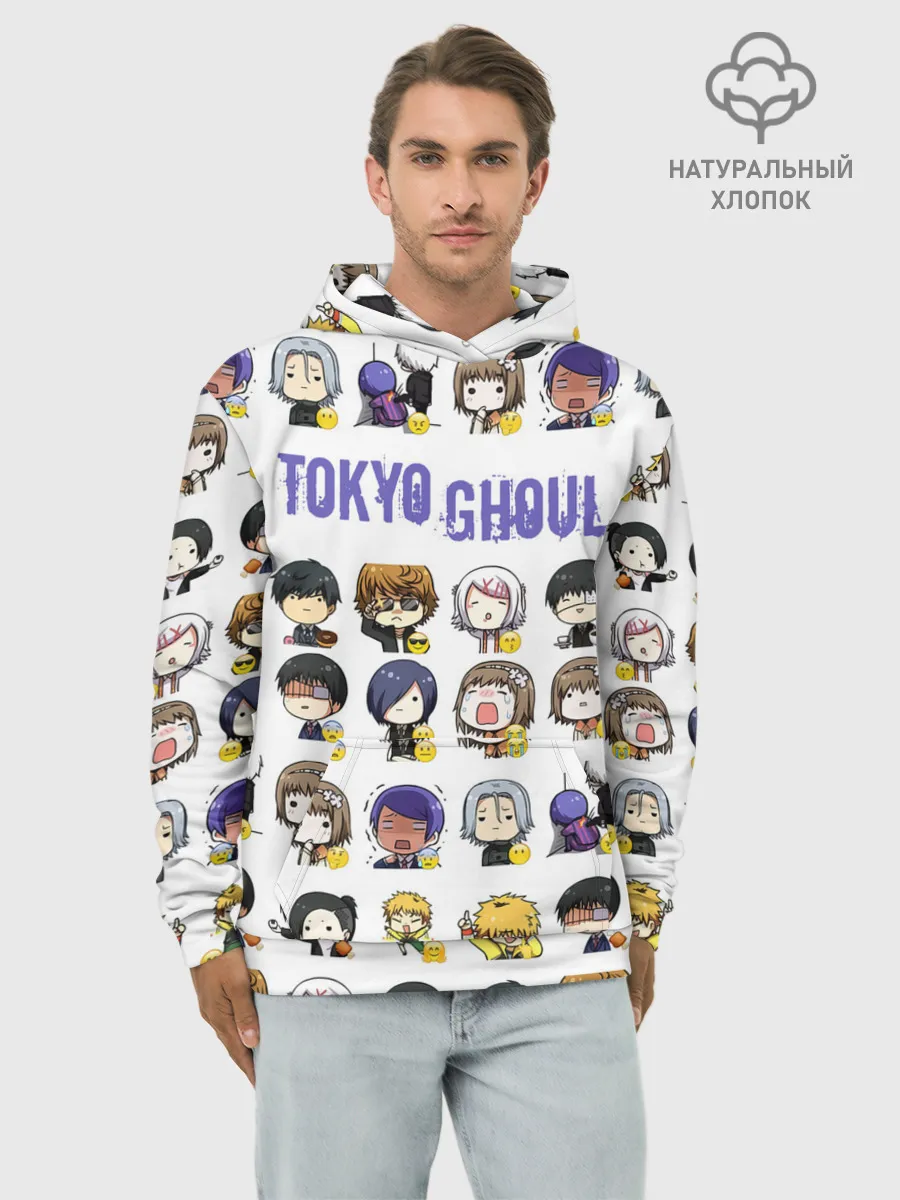 Худи мужской база хлопок / Токийский гуль пресонажи