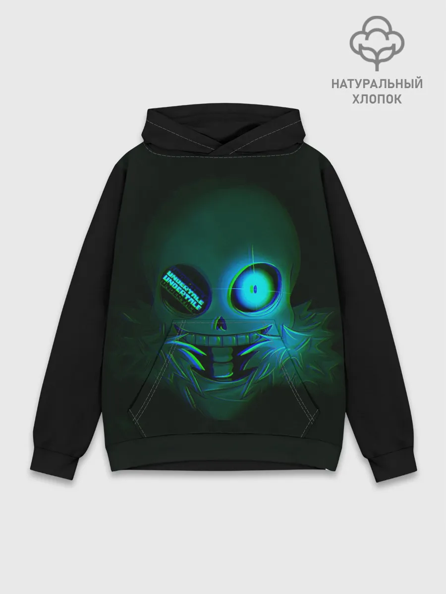 Худи мужской база хлопок / Undertale Sans | Glitch