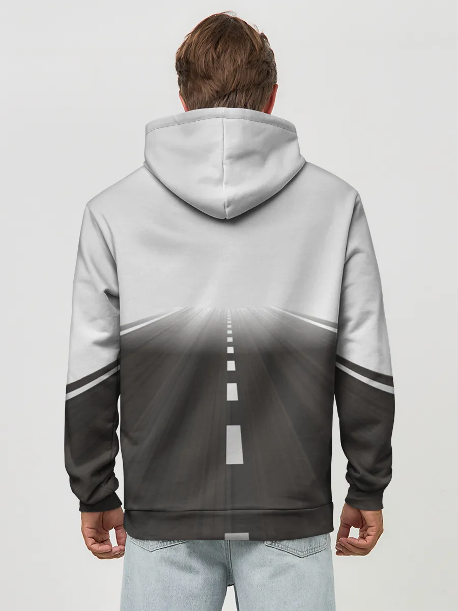 Худи мужской база хлопок / Дорога, уходящая в даль