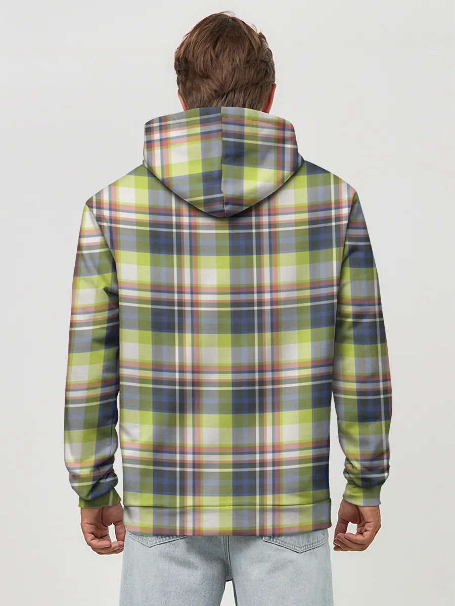 Худи мужской база хлопок / Текстура в клетку