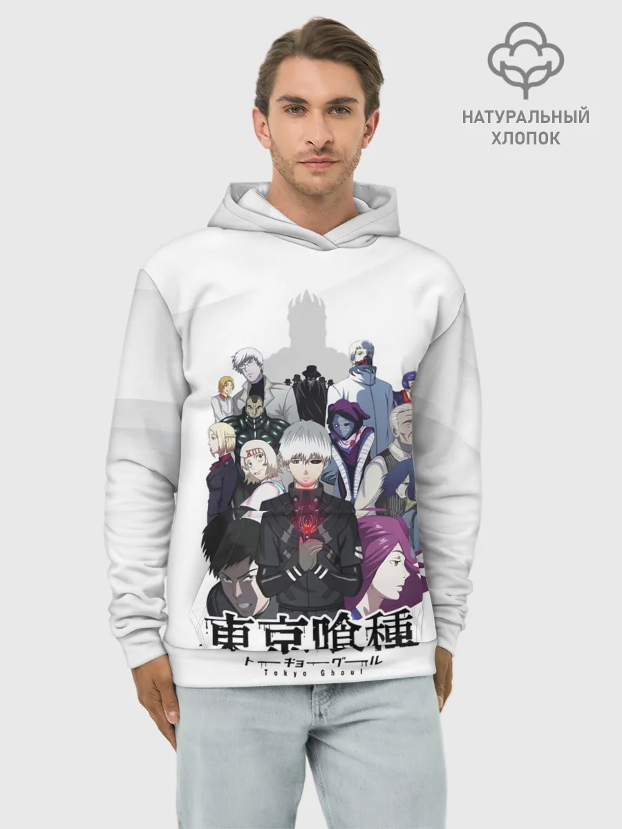 Худи мужской база хлопок / Канеки Кен и другие персонажи