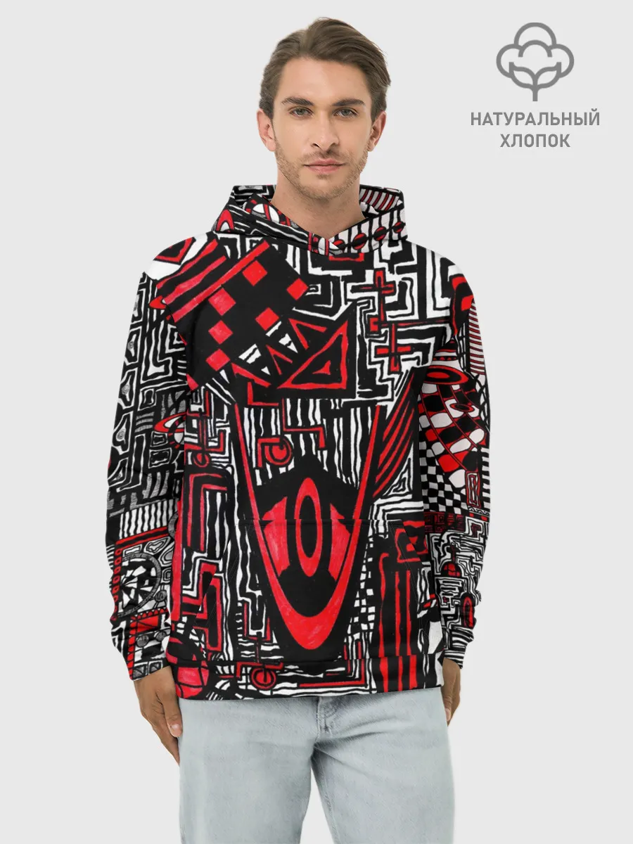 Худи мужской база хлопок / Абстрактный Узор