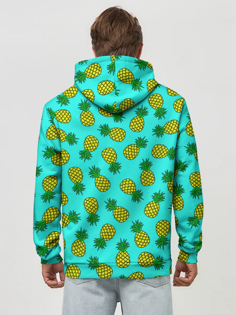 Худи мужской база хлопок / Ананасы аква