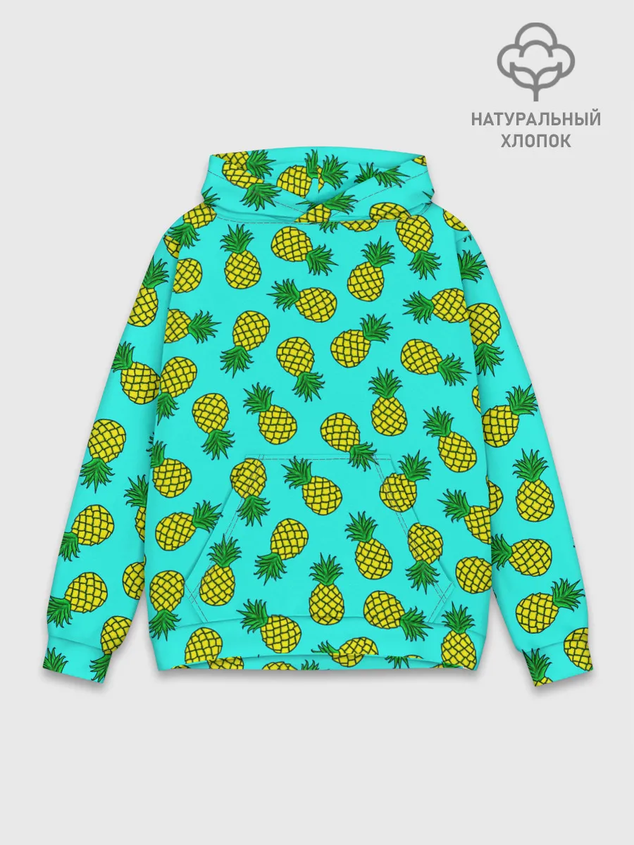 Худи мужской база хлопок / Ананасы аква