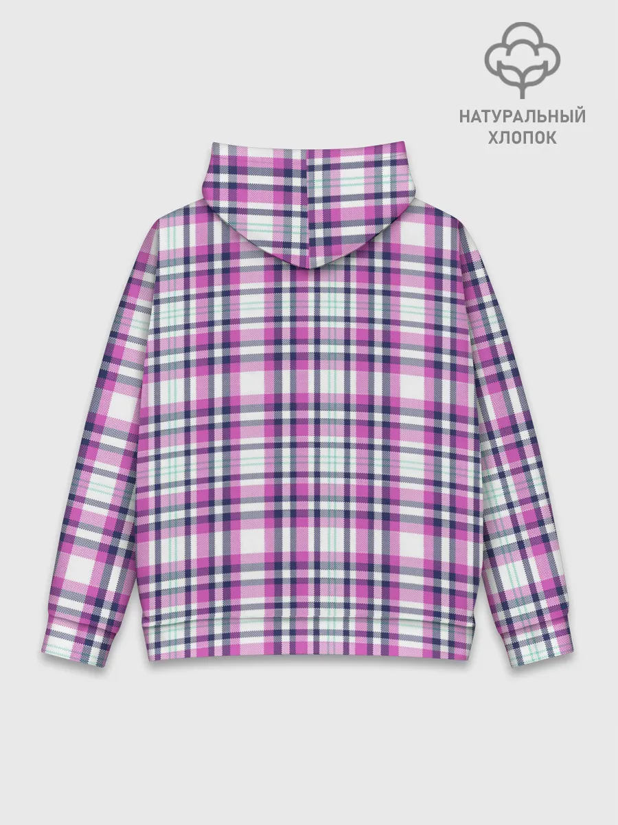 Худи мужской база хлопок / Текстура в клетку