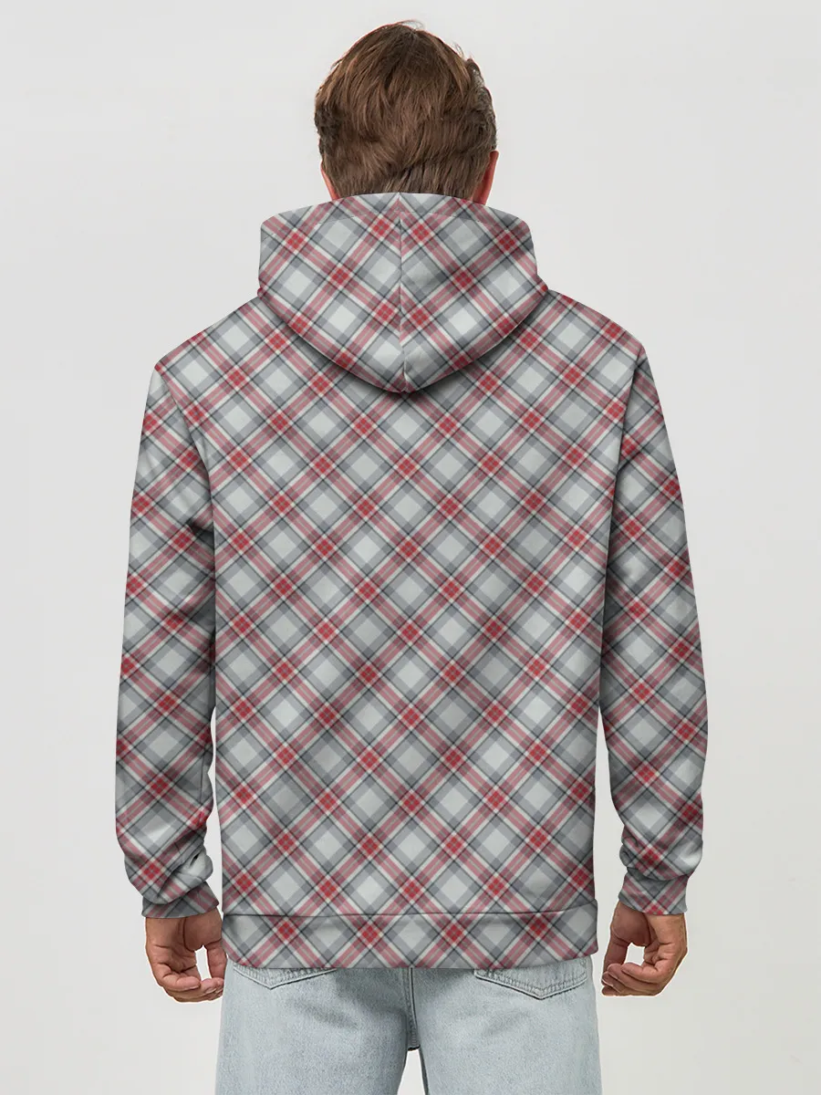 Худи мужской база хлопок / Текстура в клетку