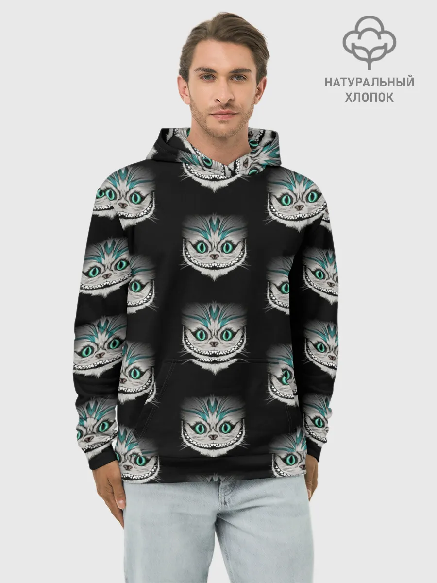 Худи мужской база хлопок / Чеширские котики