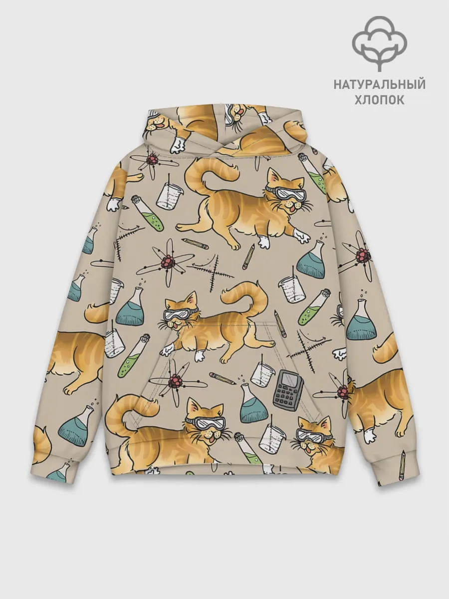 Худи мужской база хлопок / Котики и колбы