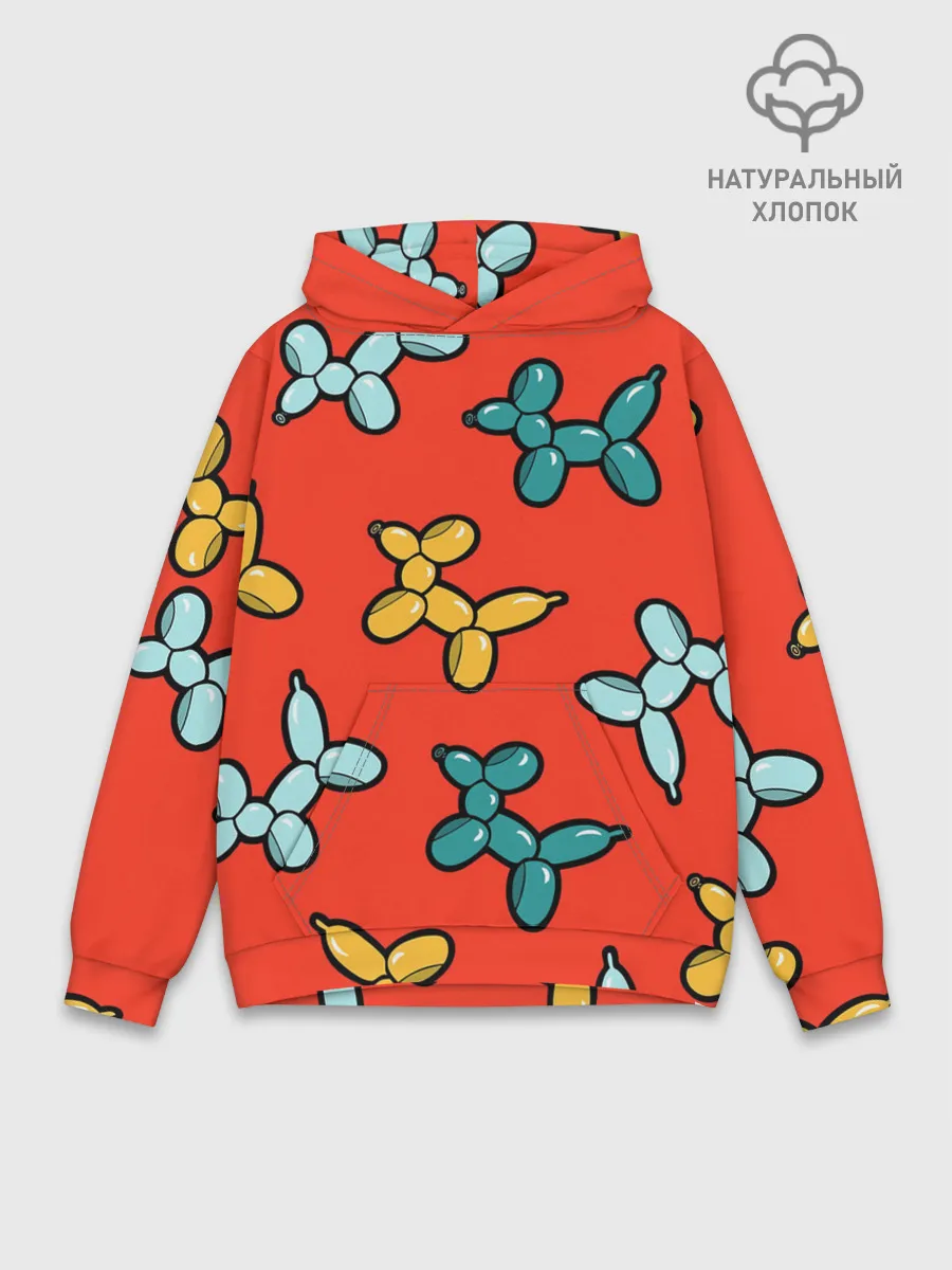 Худи мужской база хлопок / Собачки шарики