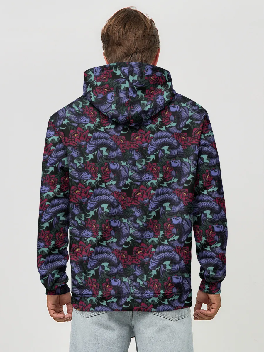 Худи мужской база хлопок / Рыбы