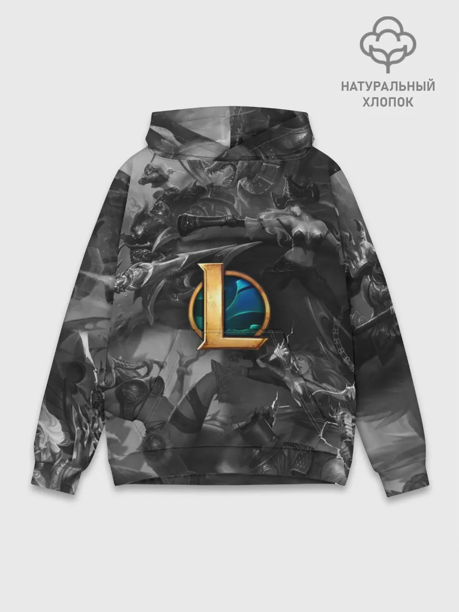 Худи мужской база хлопок / League of Legends Black&White