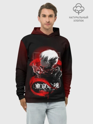 Худи мужской база хлопок / TOKYO GHOUL | ТОКИЙСКИЙ ГУЛЬ