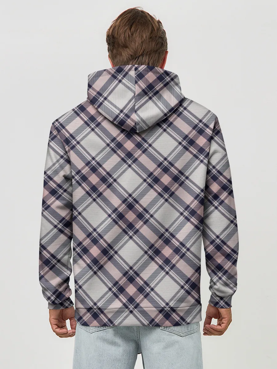 Худи мужской база хлопок / Текстура в клетку