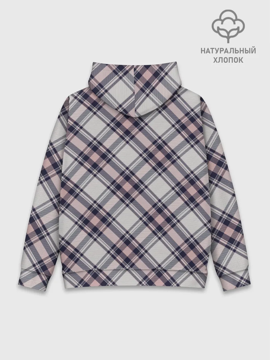 Худи мужской база хлопок / Текстура в клетку