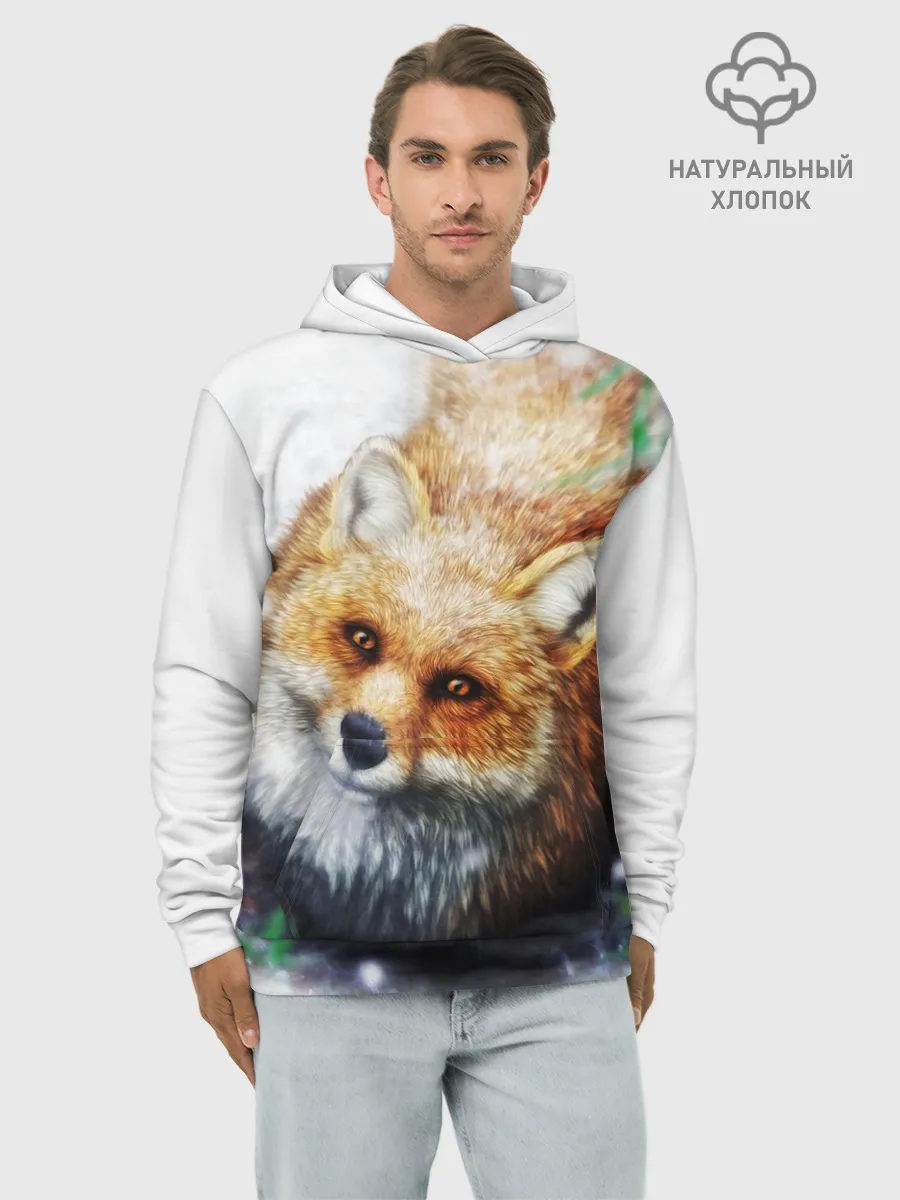 Худи мужской база хлопок / Лиса