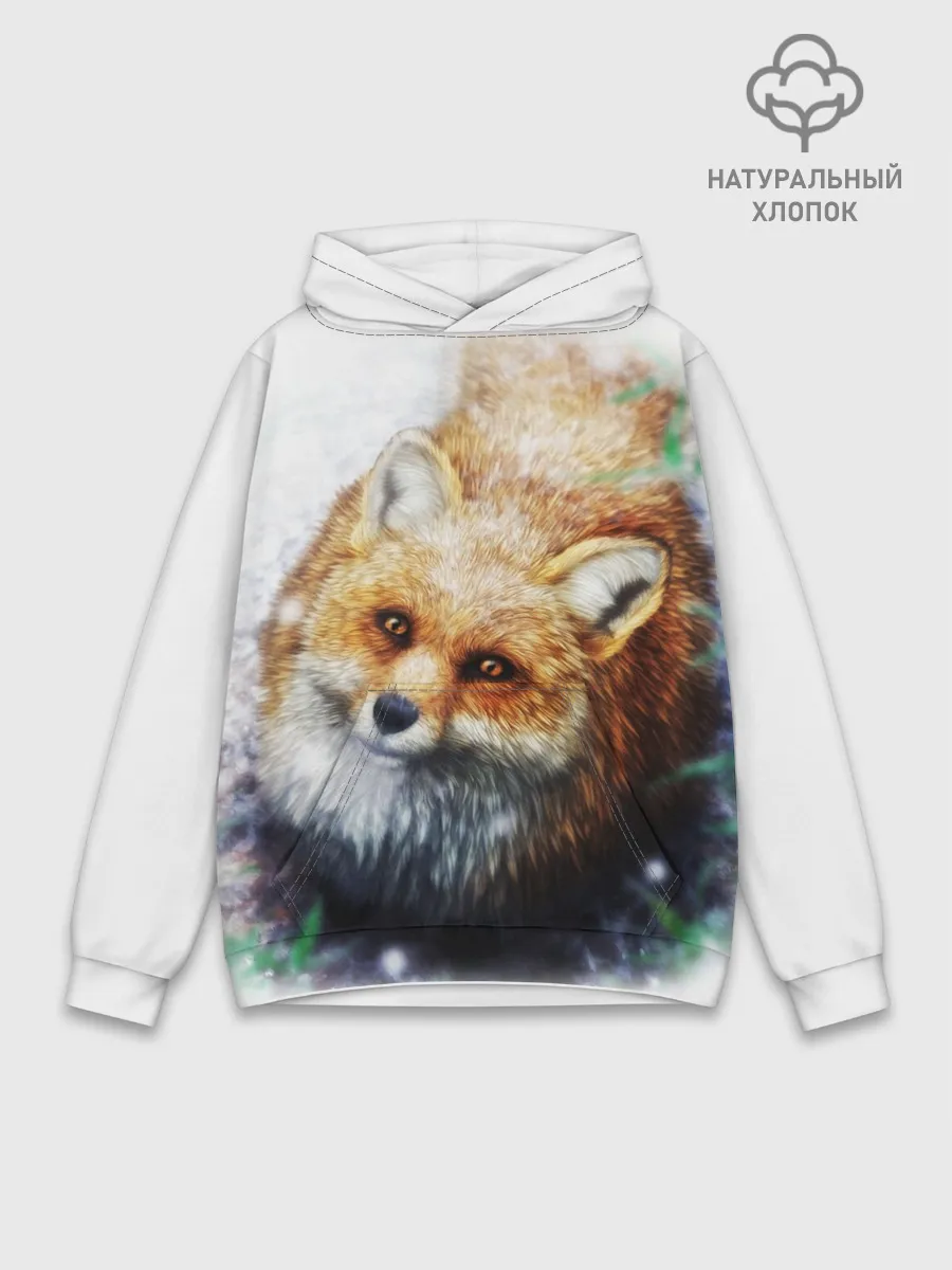 Худи мужской база хлопок / Лиса