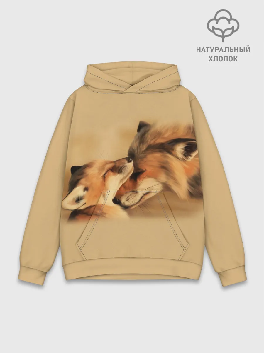 Худи мужской база хлопок / Лисички