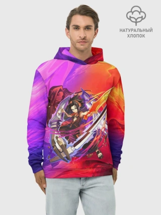 Худи мужской база хлопок / Шаман Кинг | Йо Асакура