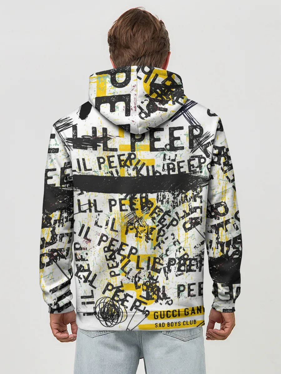Худи мужской база хлопок / LIL PEEP Vintage Graffiti Wall