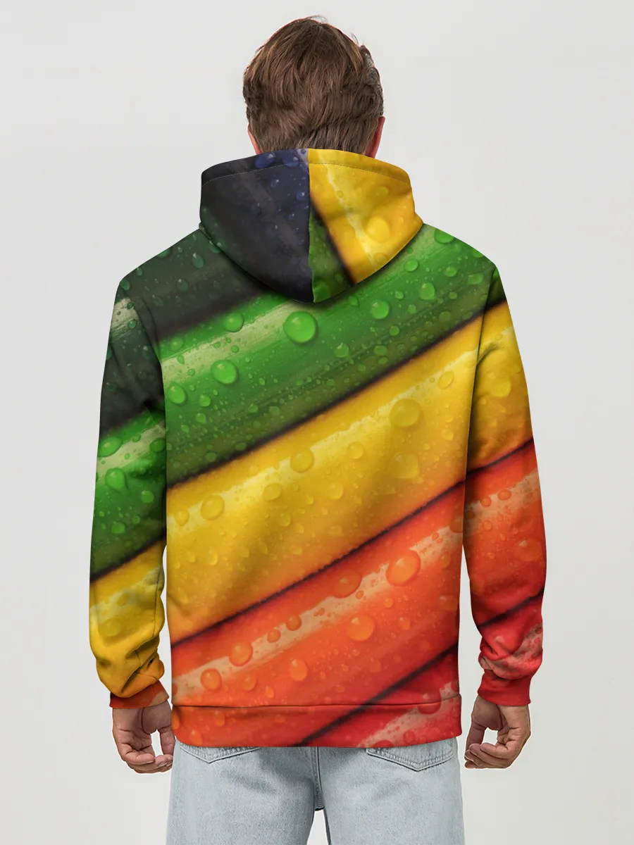 Худи мужской база хлопок / Цветные линии