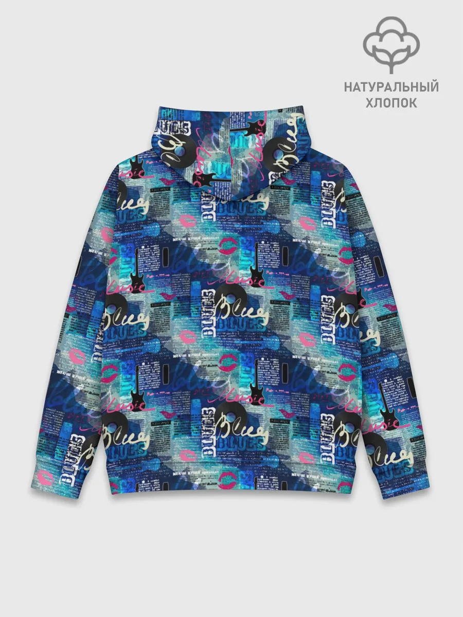 Худи мужской база хлопок / Blues