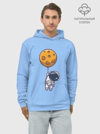 Худи мужской база хлопок / Космонавт с шариком
