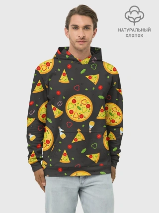 Худи мужской база хлопок / Веганская пицца
