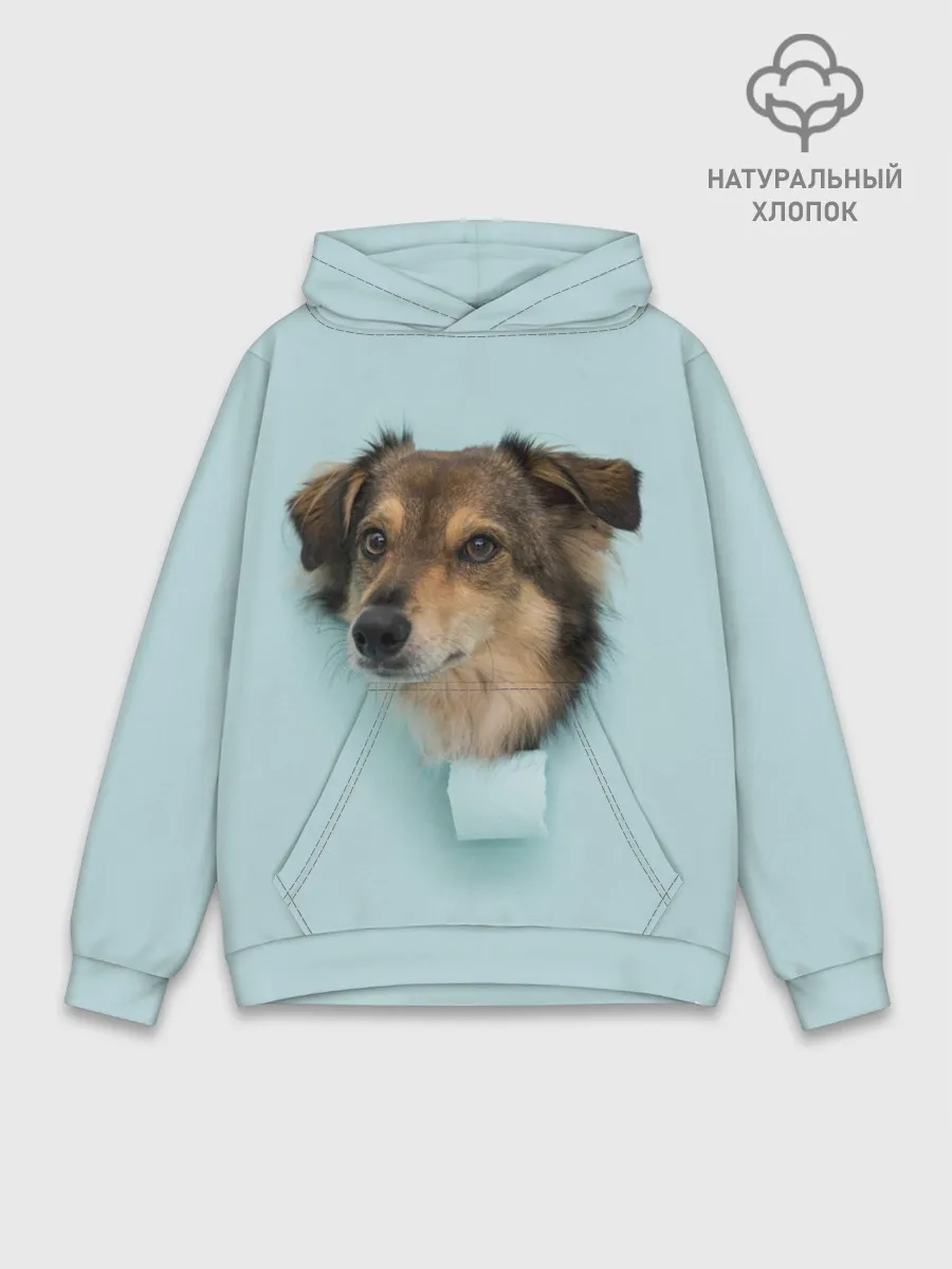 Худи мужской база хлопок / Беспородная Собака дворняга / A Dog