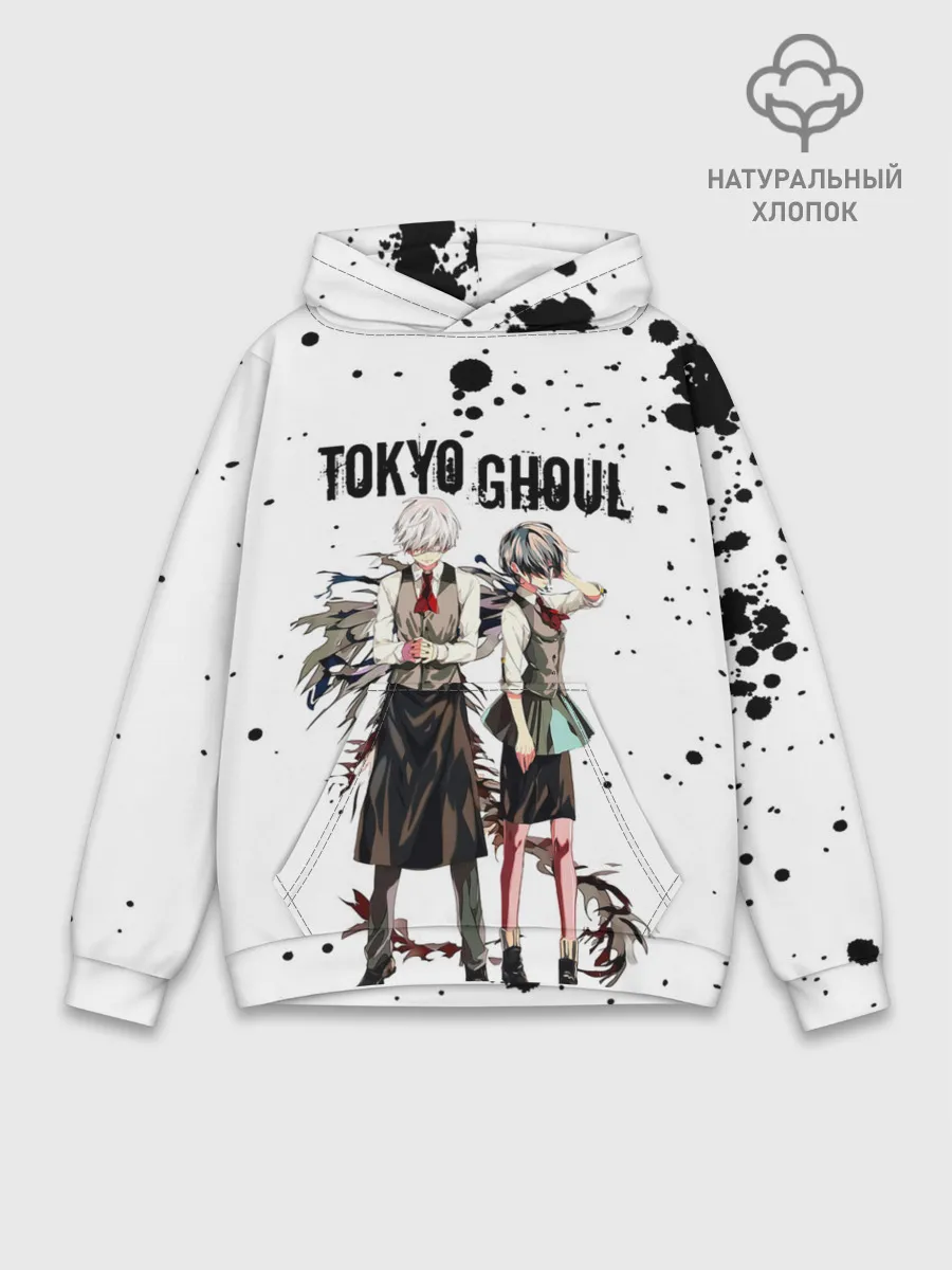 Худи мужской база хлопок / Канеки Кен и Тоука Киришима