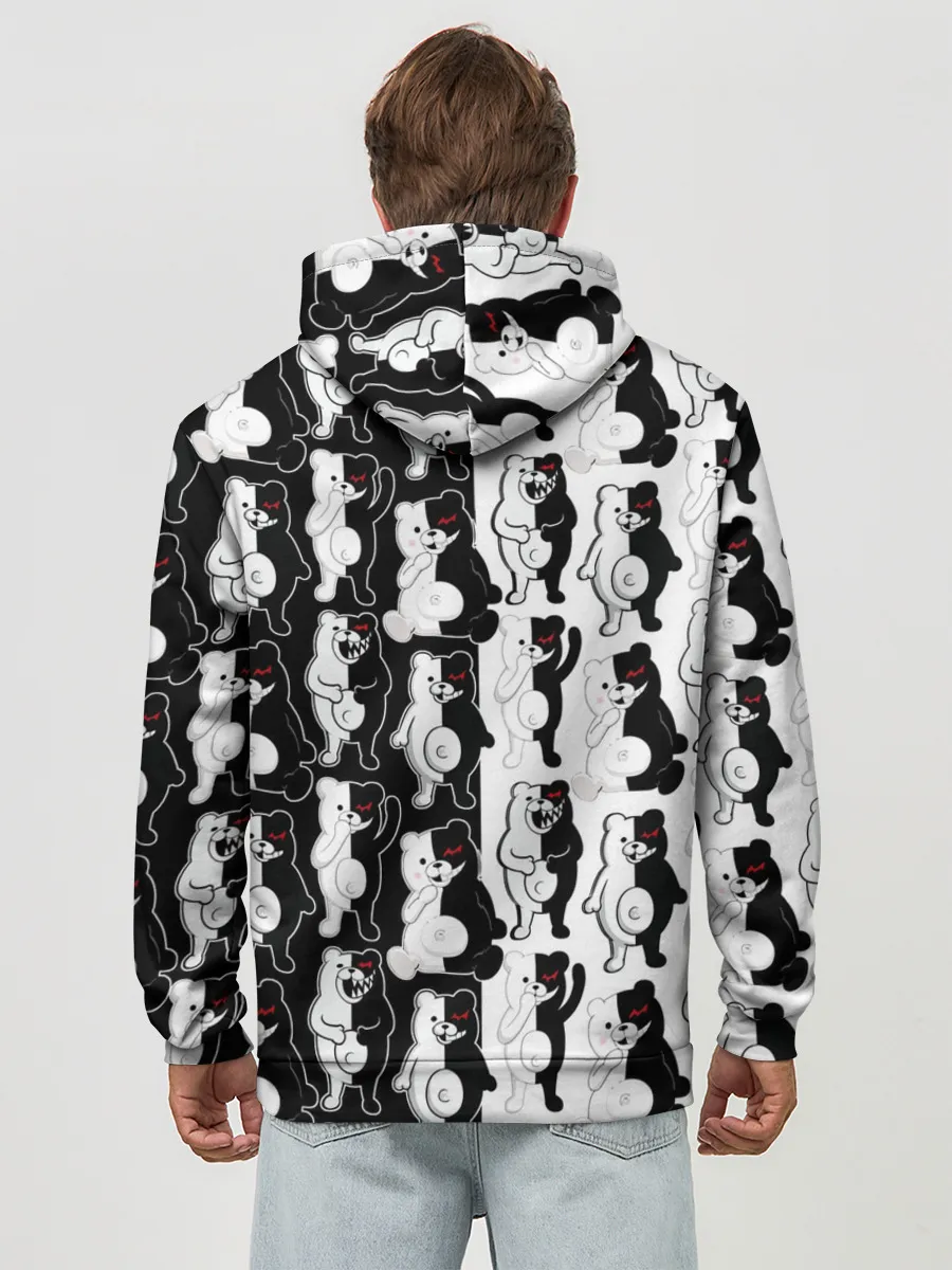 Худи мужской база хлопок / MONOKUMA / МОНОКУМА ПАТТЕРН