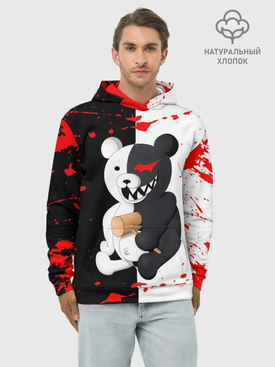 Худи мужской база хлопок / monokuma с молотком