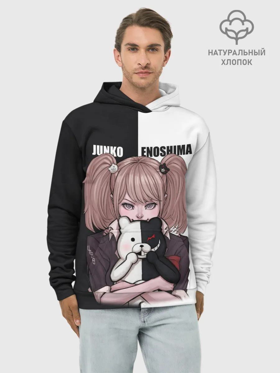 Худи мужской база хлопок / MONOKUMA / JUNKO