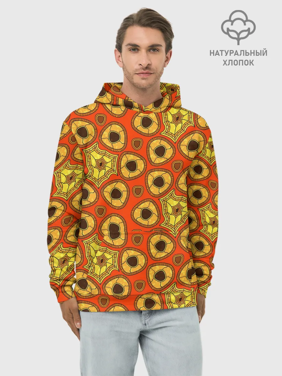 Худи мужской база хлопок / Древний африканский узор