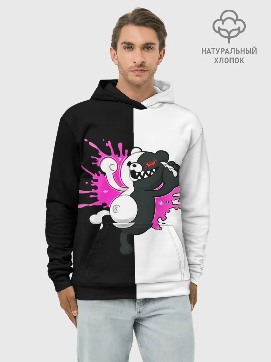 Худи мужской база хлопок / monokuma розовая жвачка