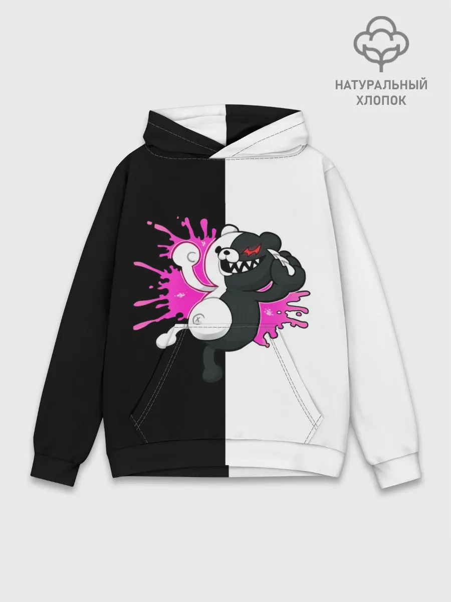 Худи мужской база хлопок / monokuma розовая жвачка