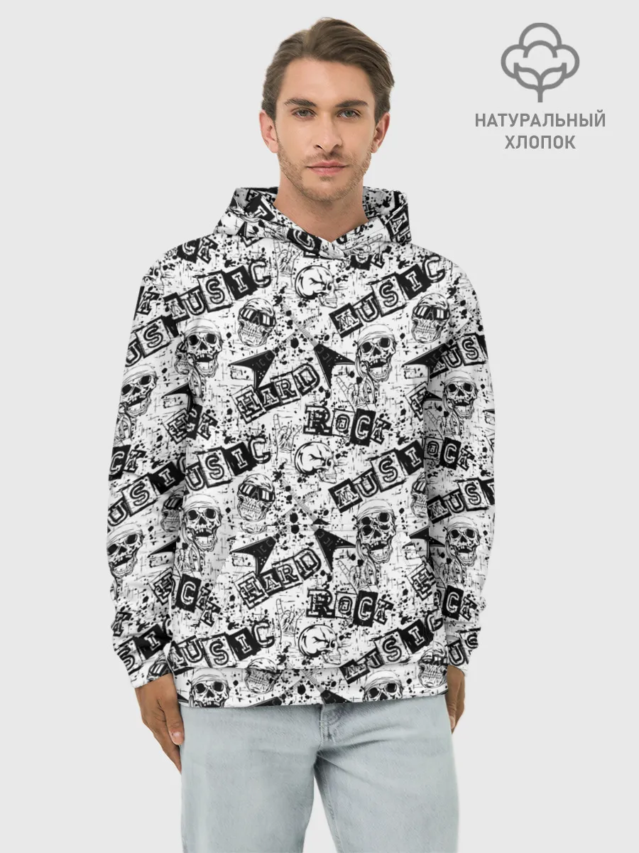 Худи мужской база хлопок / Rock music